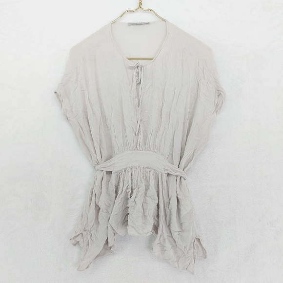 Allsaints Nevis Off White Anthropologie Tie Top Shirt Blouse P5176 - Picture 3 of 10